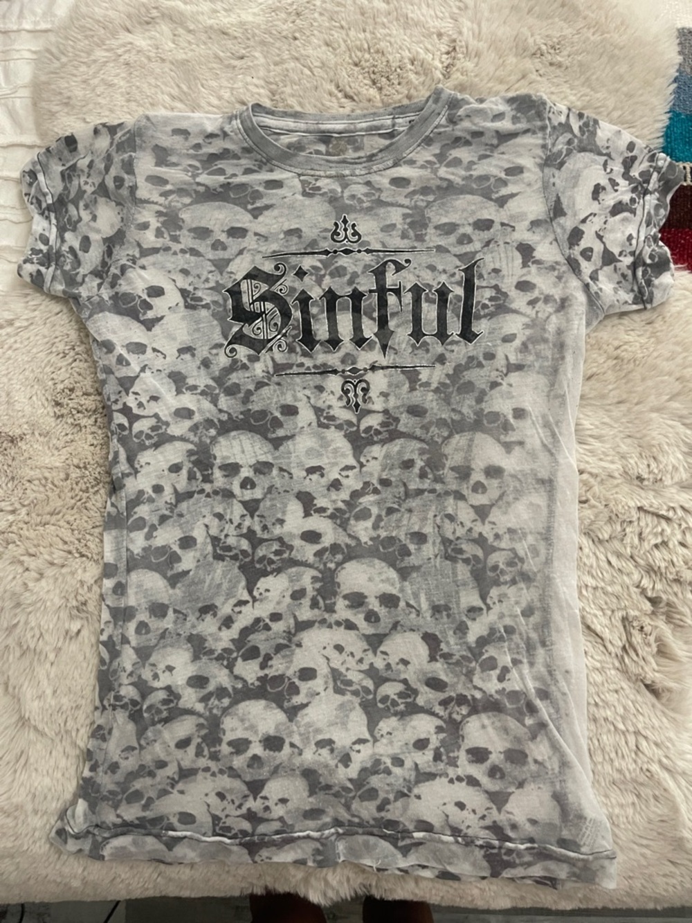 Vintage Sinful Skull Burnout Tee